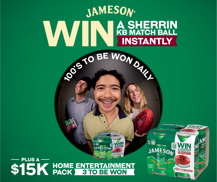 Jameson - Win A KB Sherrin Match Ball Instantly - 100’s To Be Won Daily!